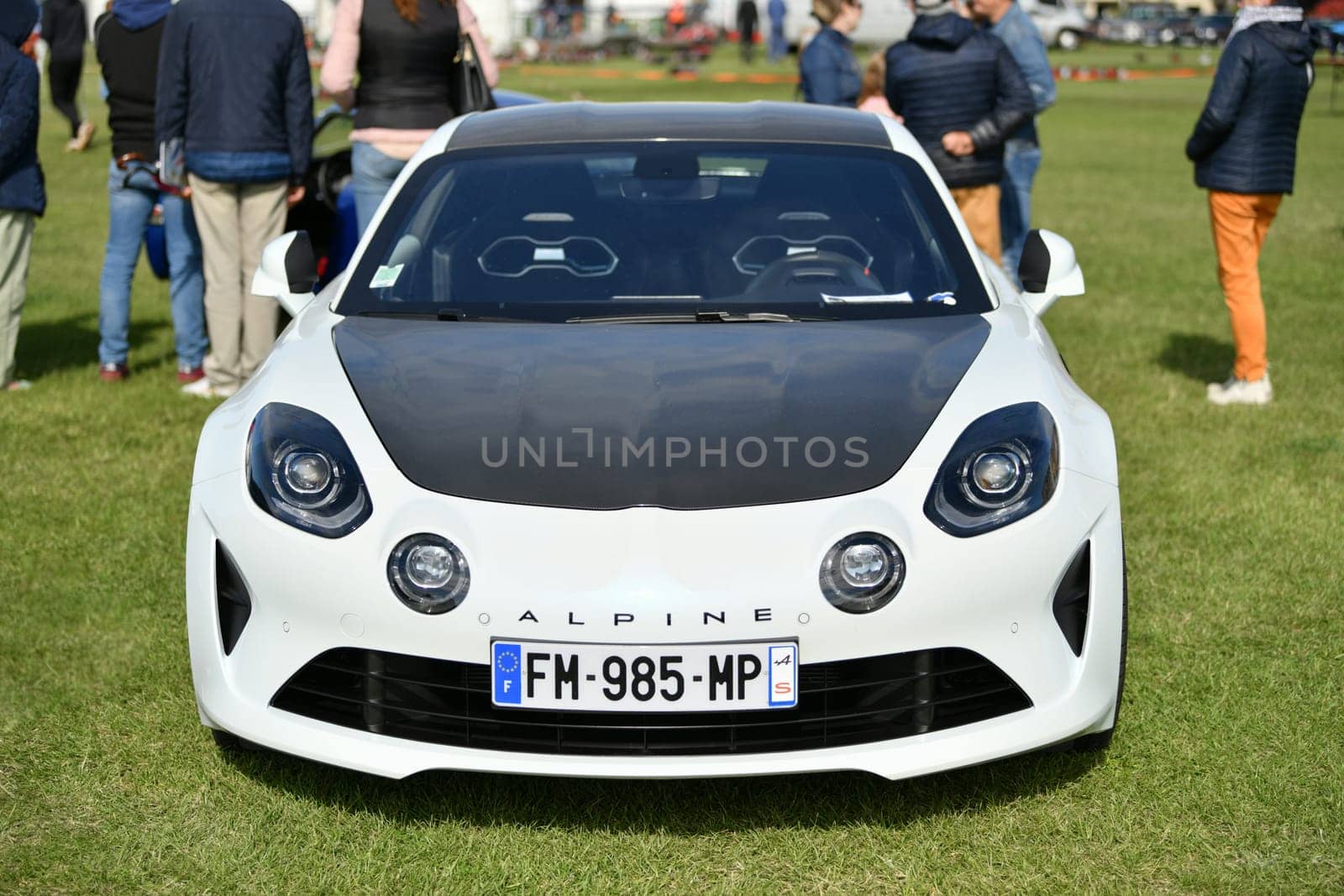 DIEPPE, FRANCE - MAY 29, 2022: The new model of the sports car Alpine A110 is exhibited