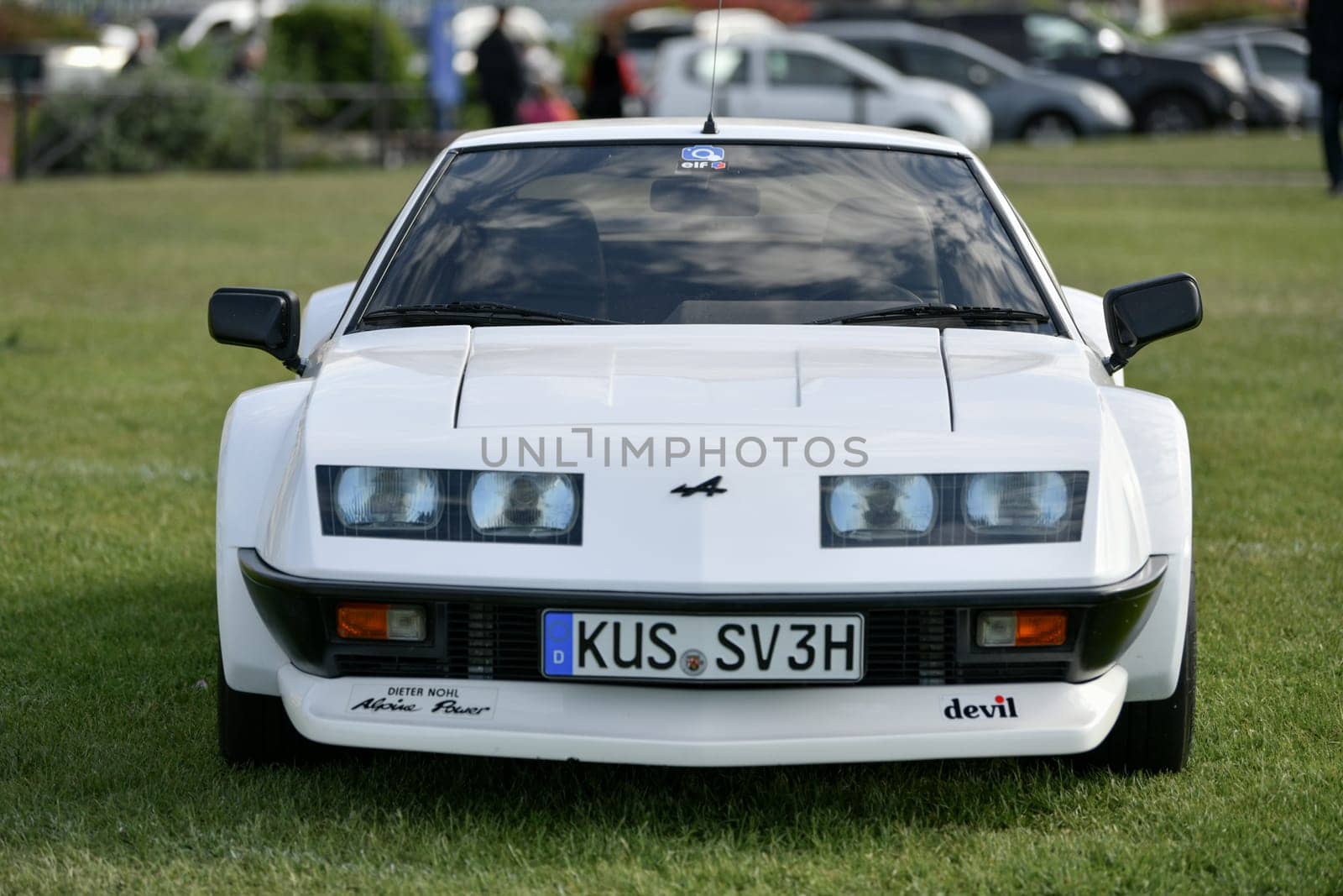 DIEPPE, FRANCE - MAY 29, 2022: Alpine car modele A610 exposition Vintage and classic Cars.