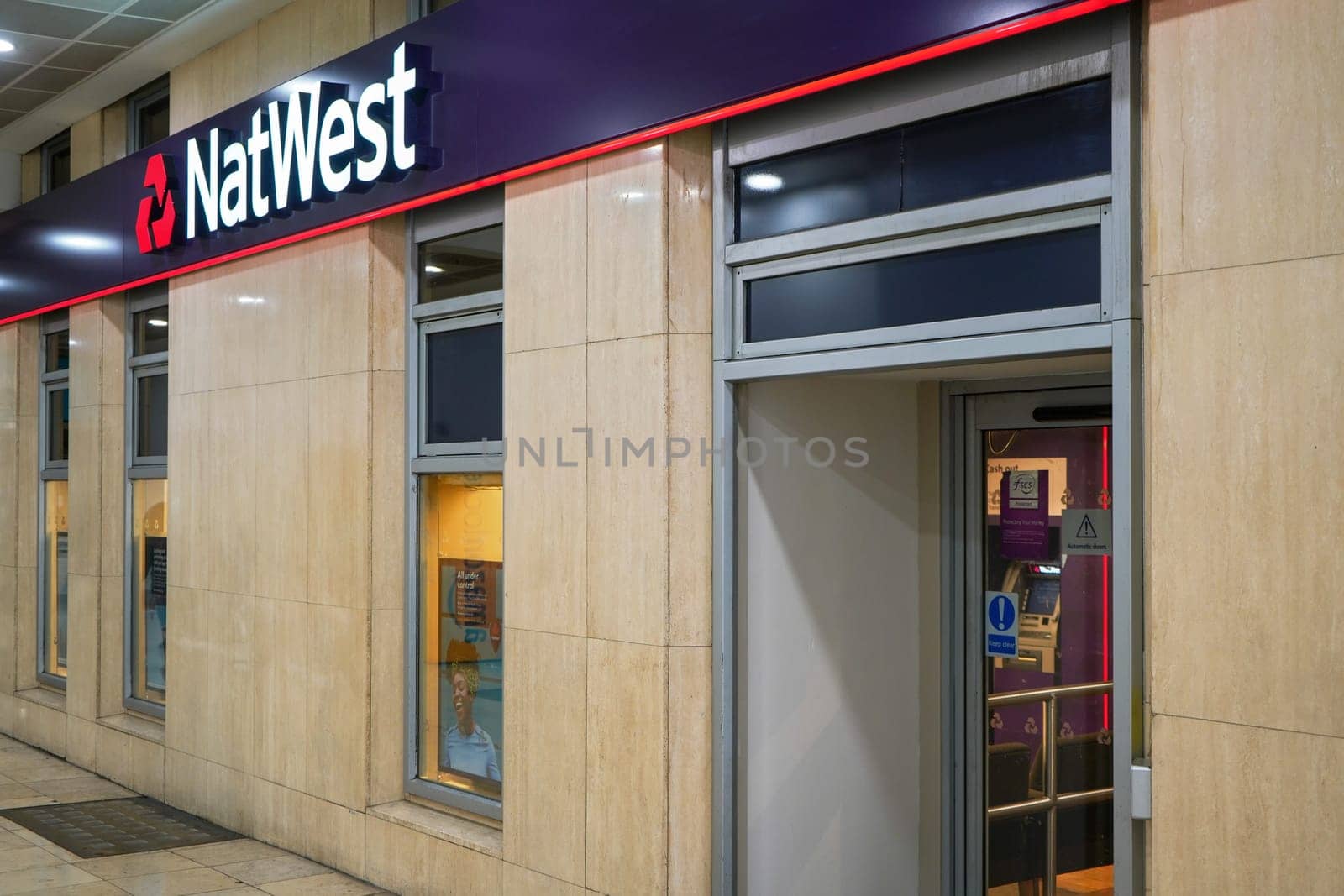 London, United Kingdom - February 03, 2019: Natwest branch inside Lewisham shopping centre. National Westminster Bank is considered one of Big four clearing banks in UK and was established in 1968 by Ivanko