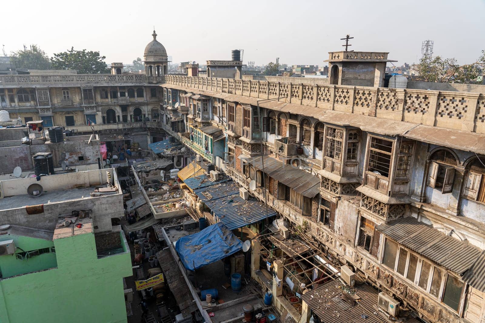 Old Delhi Spice Market Rooftop by oliverfoerstner