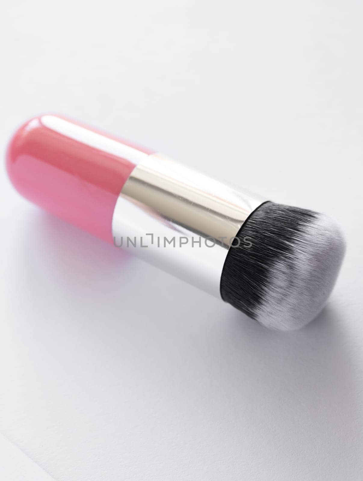 Make up brush for powder blusher isolated on white background by Satura86