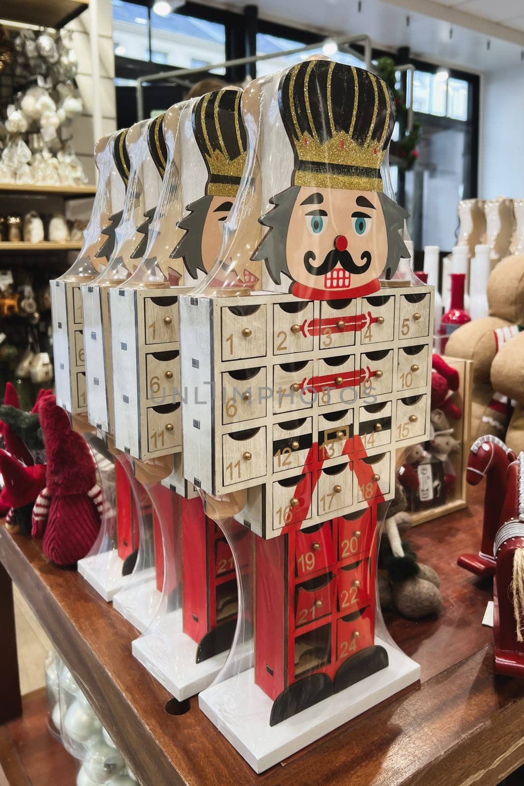 Nutcracker advent calendar in a shop by Godi