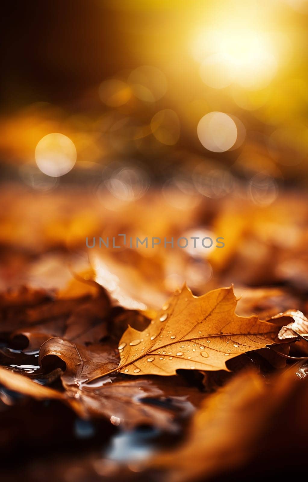 Captured in a golden glow, the intricately veined maple leaf dances with the changing season - autumn season by chrisroll