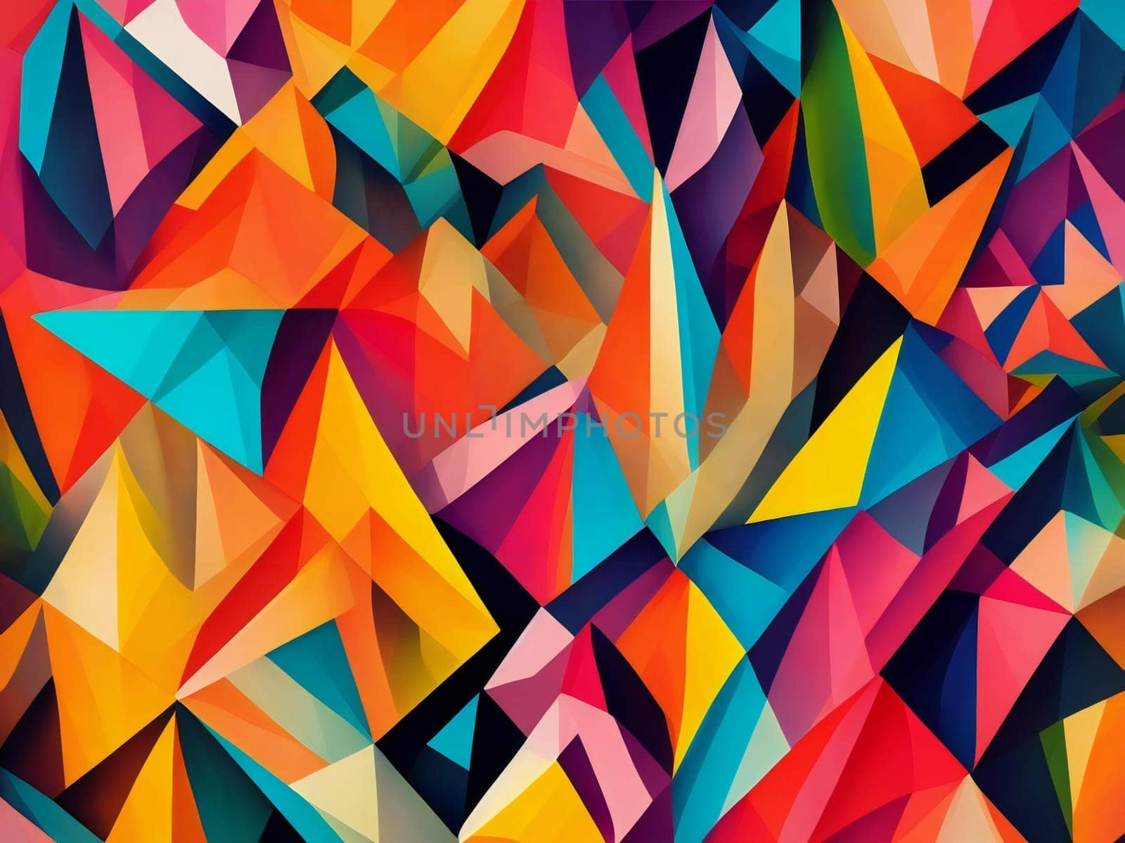 Abstract colorful geometric background with triangles. Vector illustration. generative ai