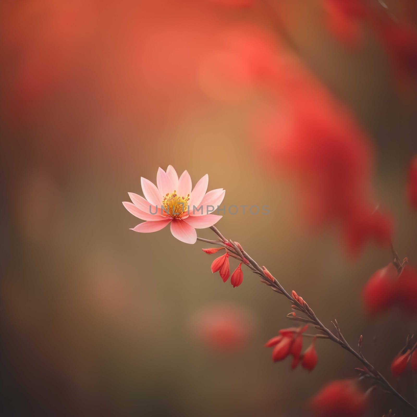 Beautiful pink flower on blurred nature background, vintage color tone. generative ai by sanisra