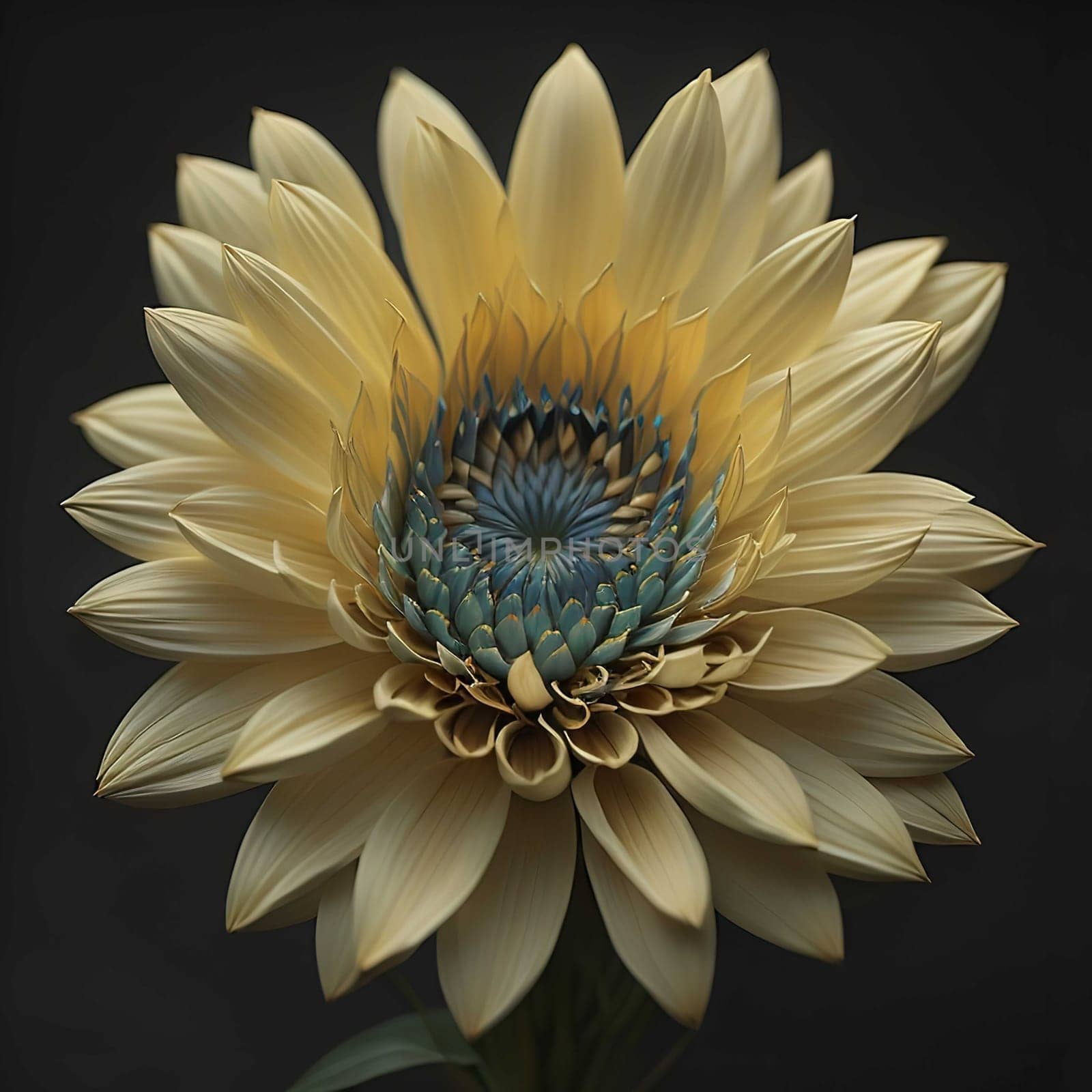 beautiful yellow flower on a black background. generative ai