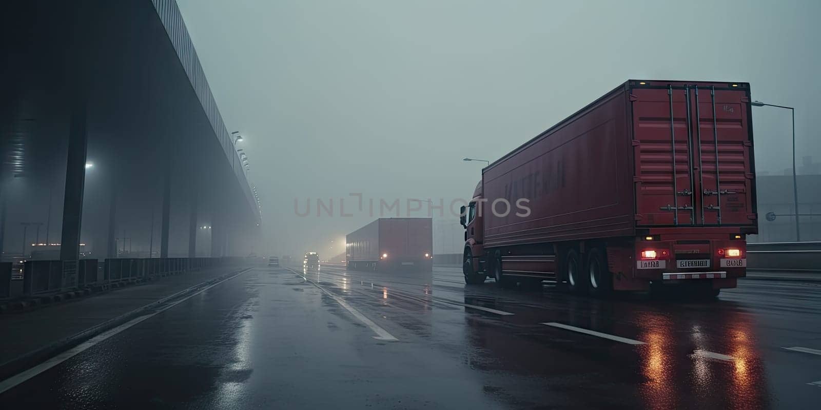 Transportation and logistics. Import, export and transport industry of truck container cargo ship. Generative AI by nateemee