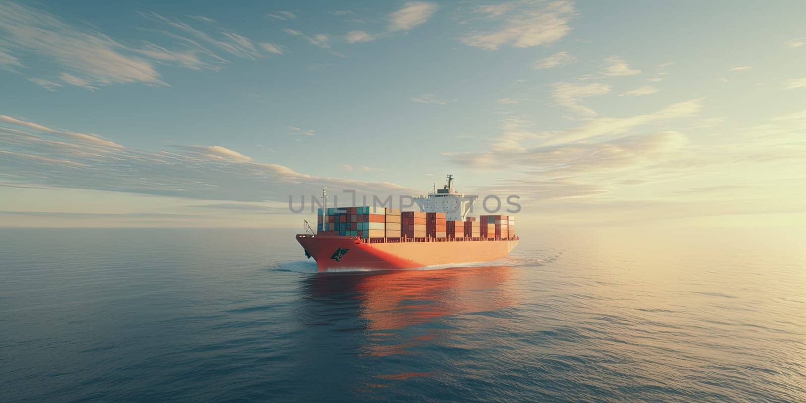 Industrial port with Logistics and transportation of International Container Cargo ship , commercial dock, harbor, cargo container, shipping. Generative ai by nateemee