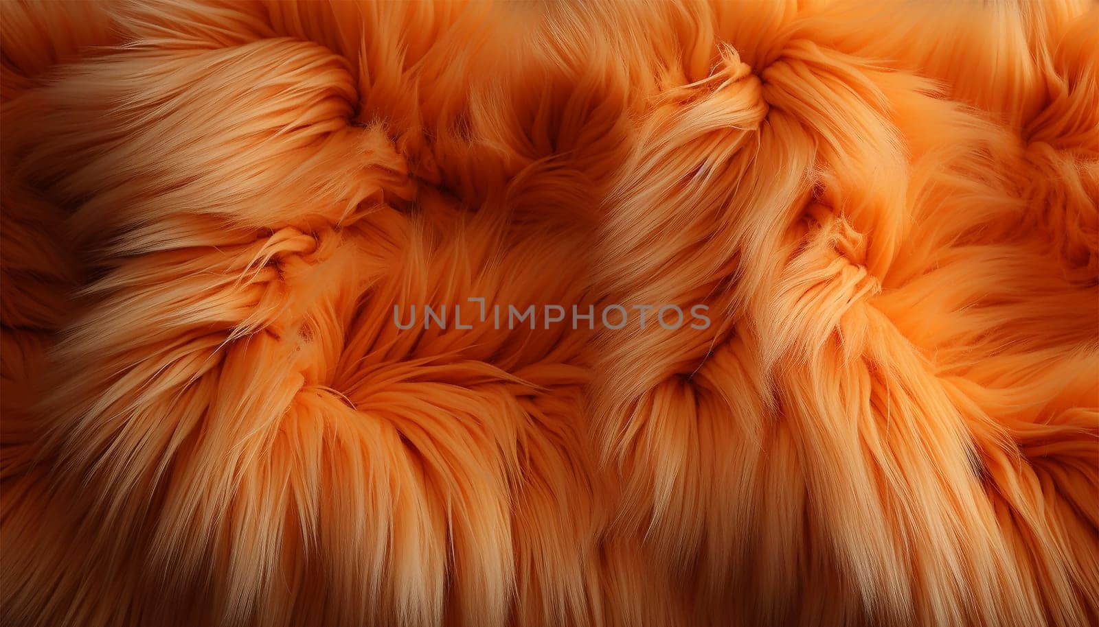 Orange fur background texture Abstract. Bright pastel ginger colored. Textures red fox fur. Red fox shaggy fur texture cloth abstract, furry rusty texture plain surface, rough pelt background in horizontal orientation, nobody. Colorful