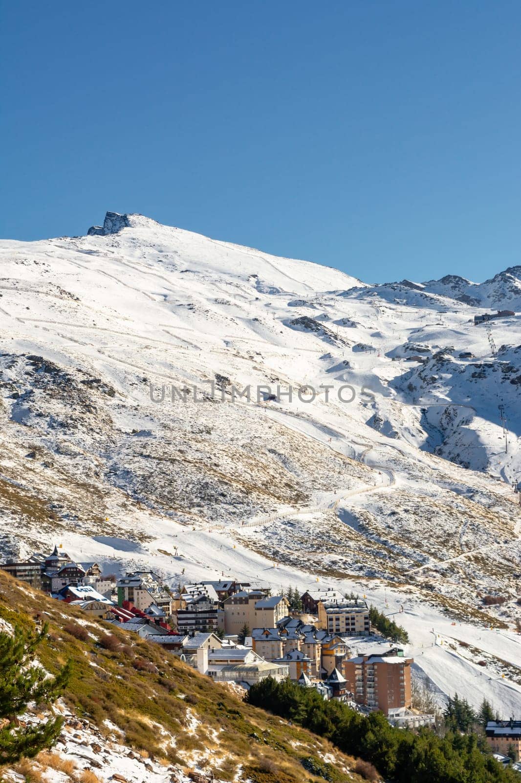 Sierra Nevada village ski resort Granada,