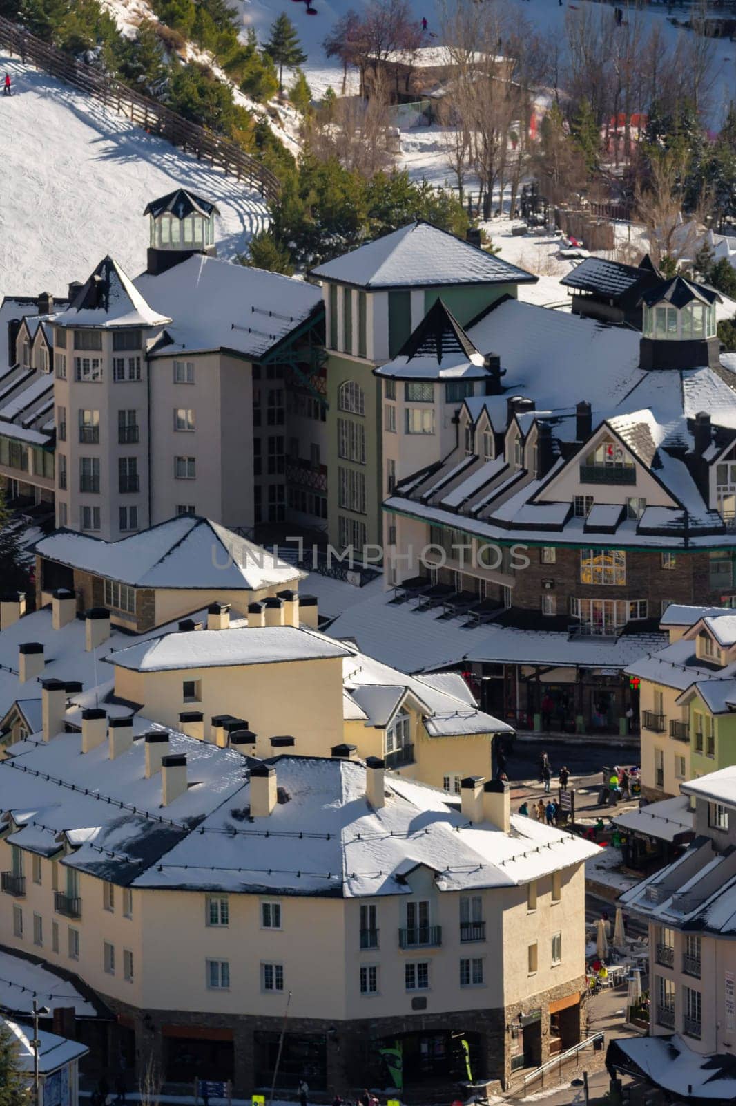 aerial view of sierra nevada ski resort, granada spain,