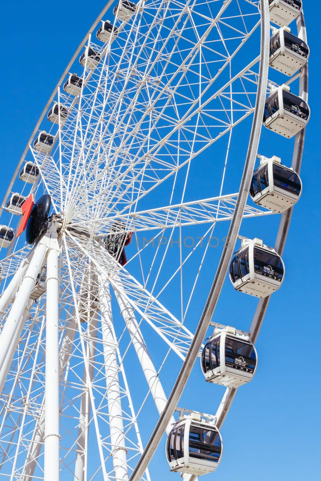 BRISBANE, AUSTRALIA - JULY 29 2023: The popular tourist attraction of the Wheel of Brisbane along Southbank in Brisbane, Queensland, Australia