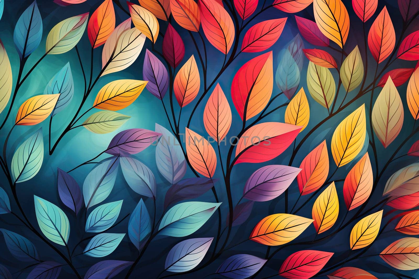 Pattern of colorful autumn leaves.