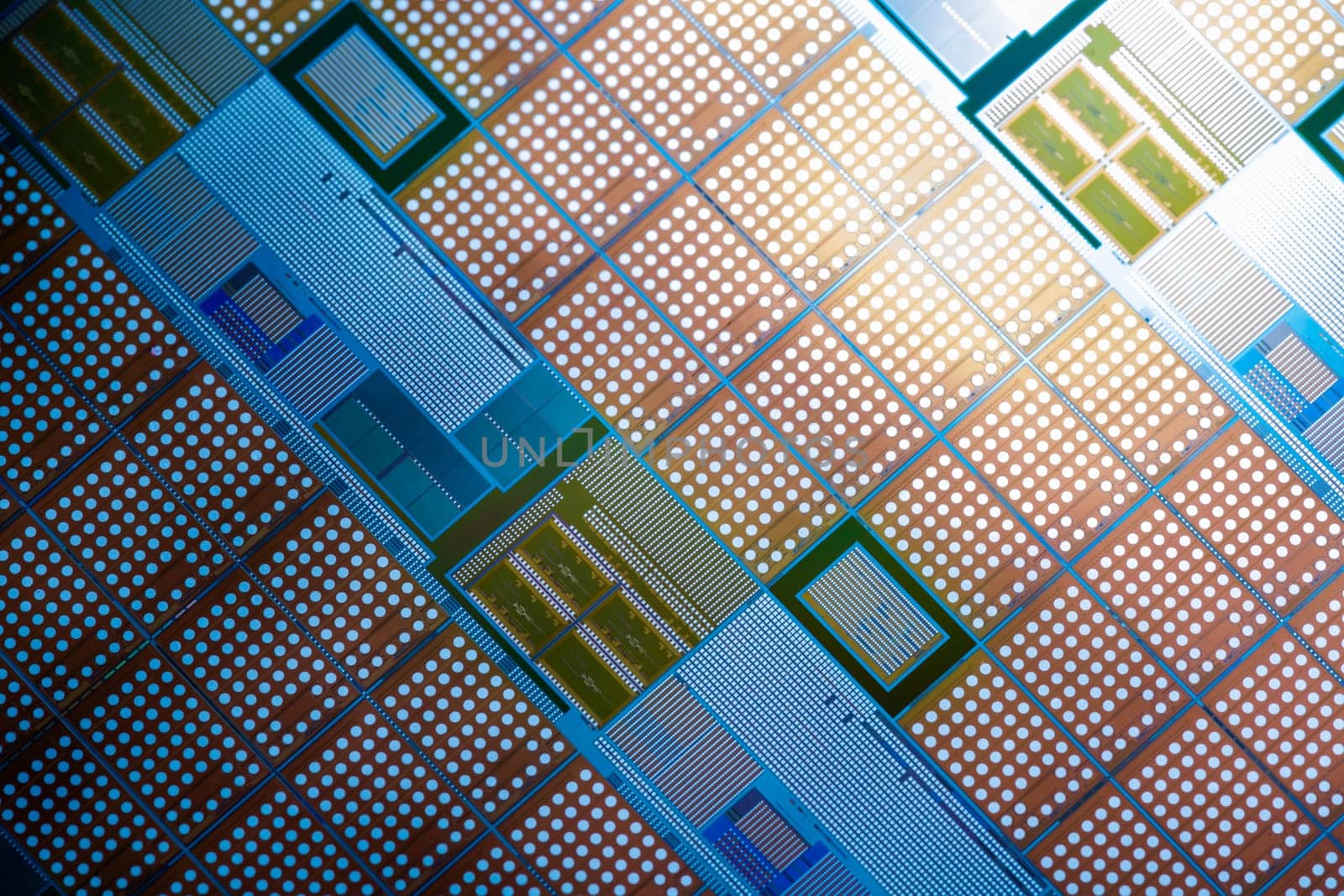 silicone wafer - closeup full-frame macro background for microelectronic chip manufacturing concept.