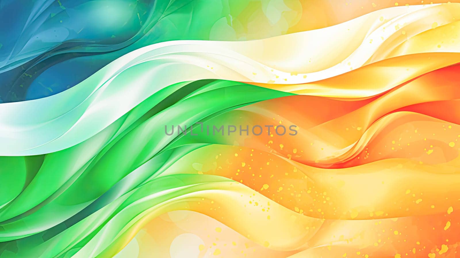 Irish Elegance, Watercolor abstract of the Ireland flag, a vibrant and artistic representation for St. Patrick's Day, capturing the spirit