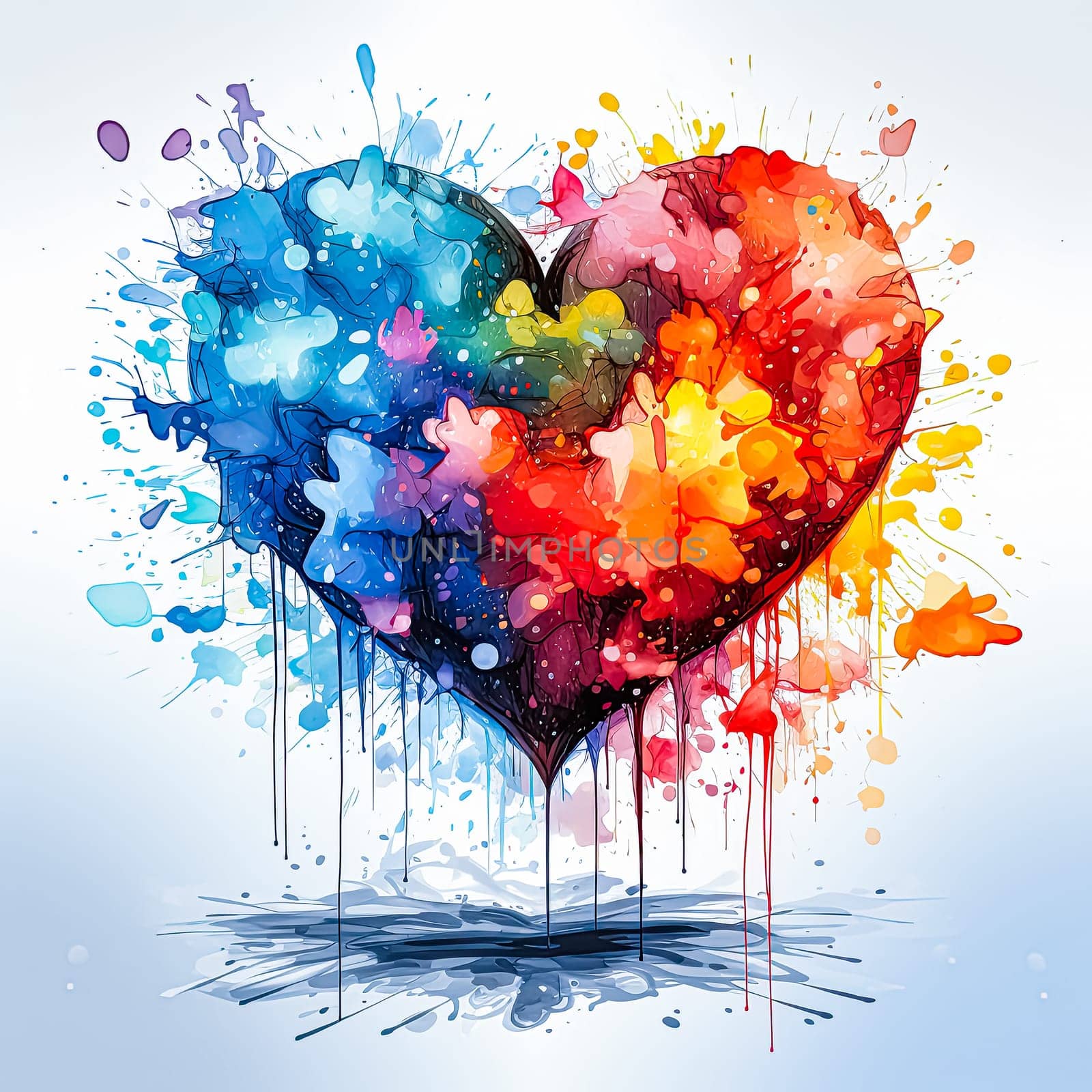 Love in Bloom, A watercolor heart image, vibrant and tender, perfect for expressing affection in Valentines Day projects