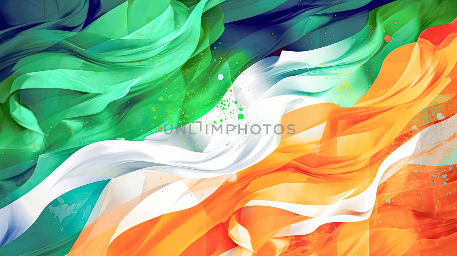 Watercolor abstract of the Ireland flag by Alla_Morozova93