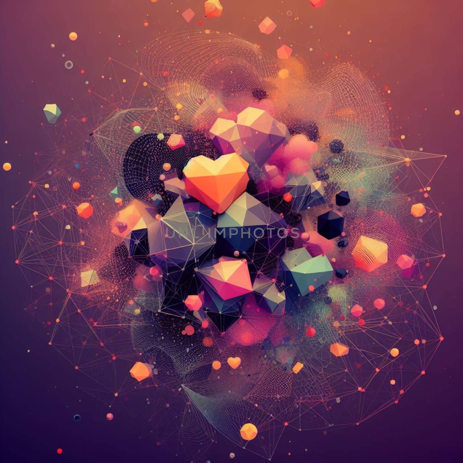 a color rendered a graphic heart - love concept by verbano