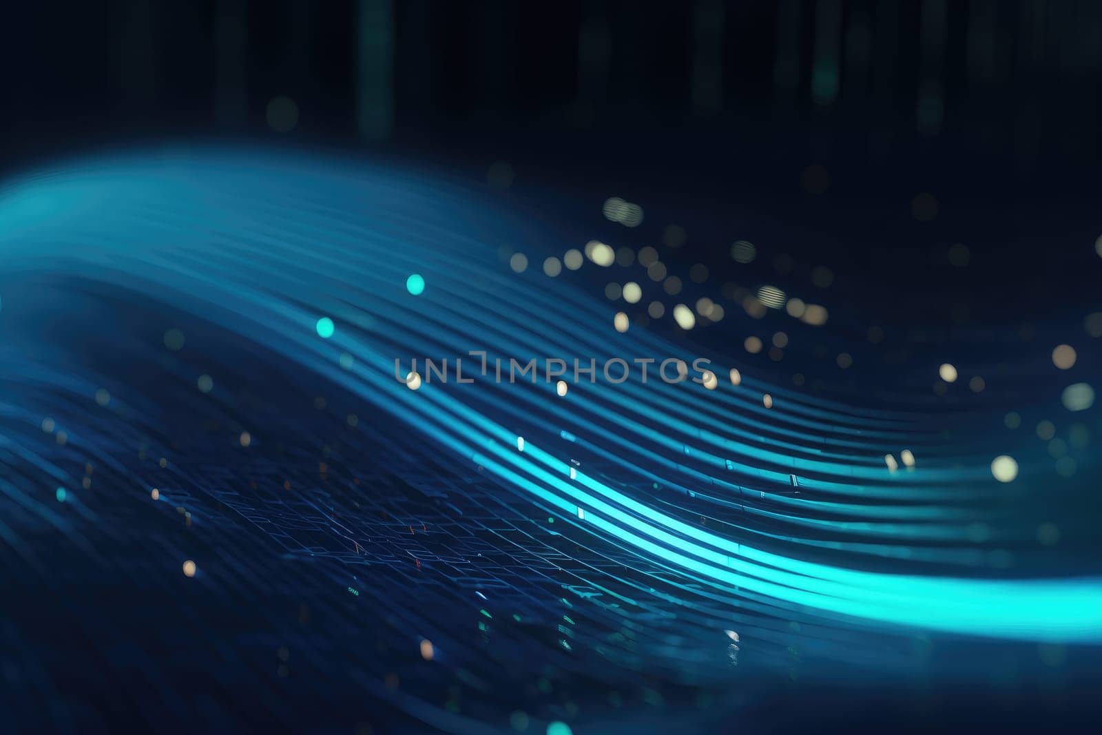 Abstract futuristic technology background. light line design Generative AI by itchaznong