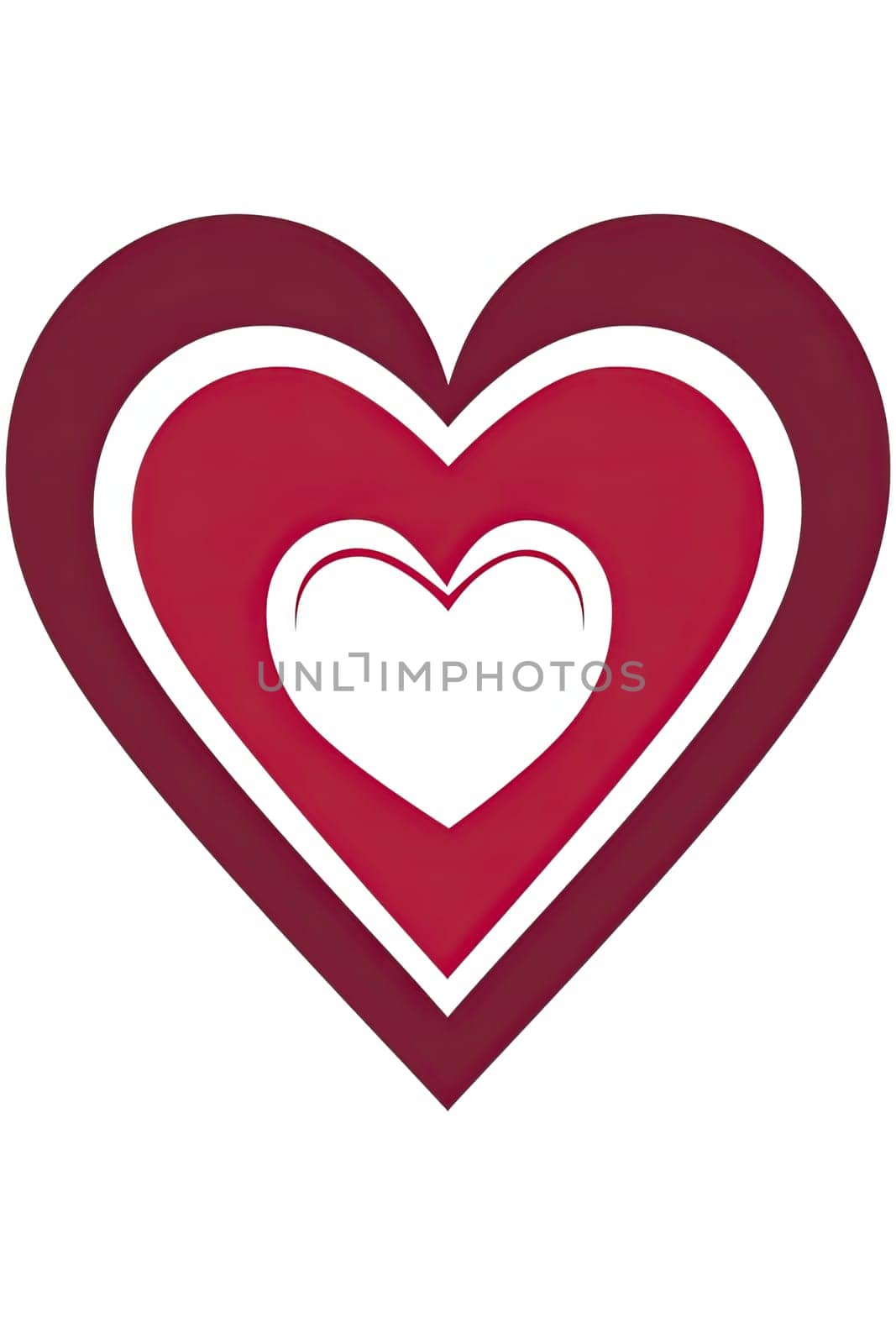 Red heart icon on white background. Love logo heart illustration by papatonic