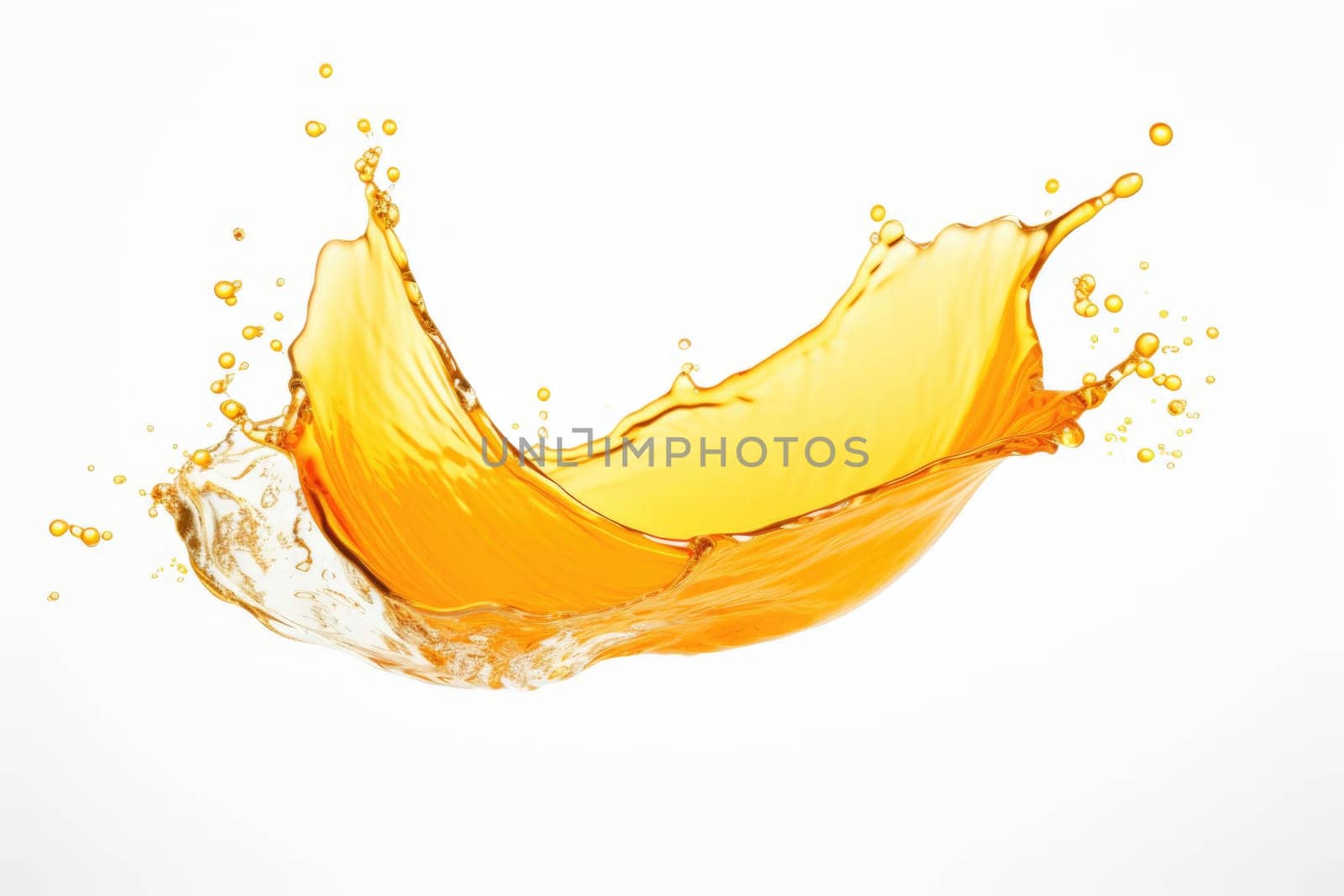orange or mango fruit juice splash isolated on white background. AI Generated