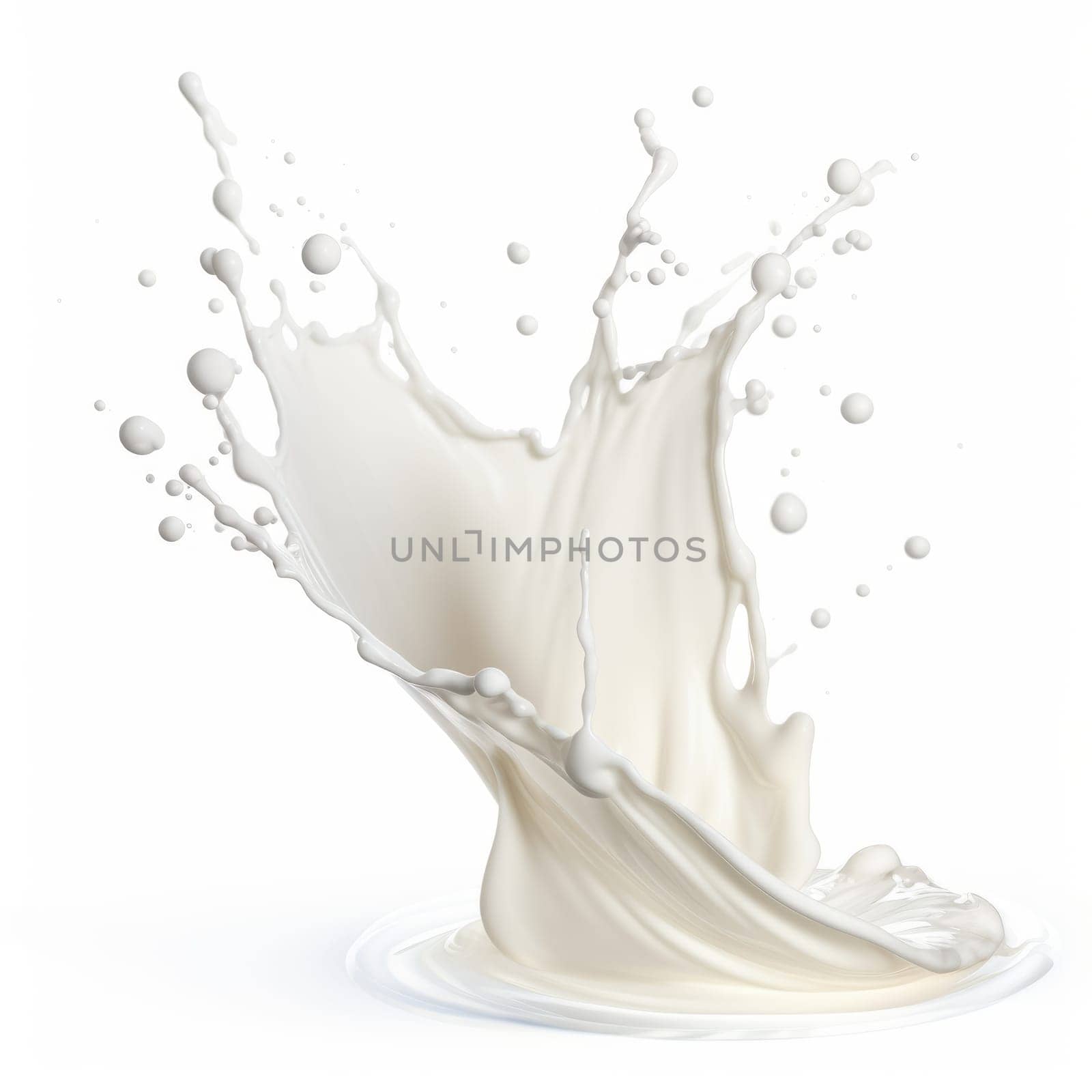 white liquid splash isolated on white. AI Generated by Desperada