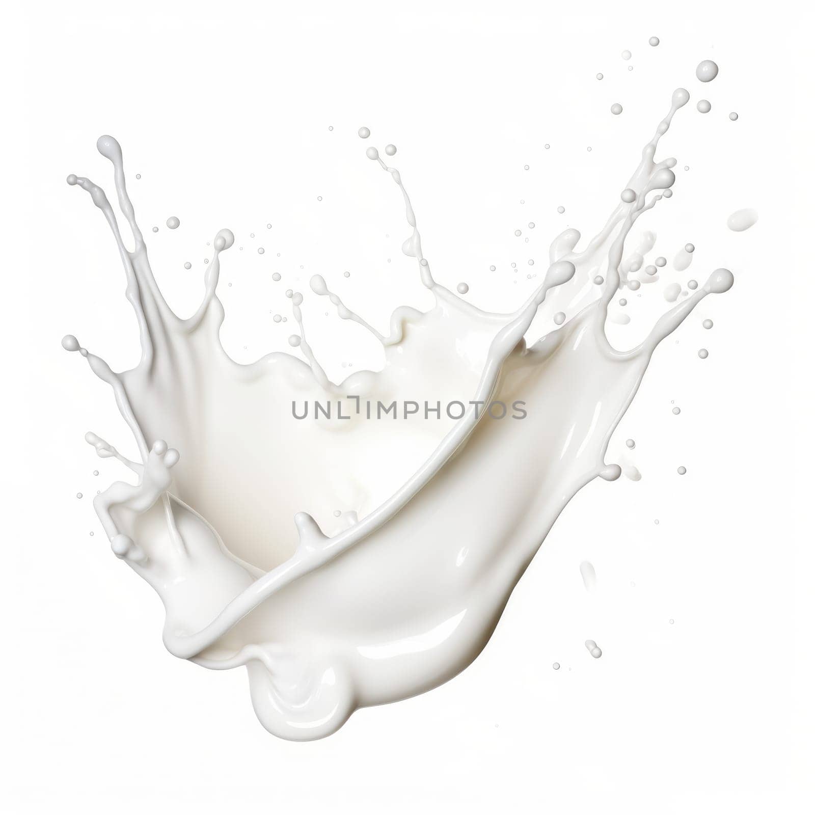 white liquid splash isolated on white. AI Generated by Desperada