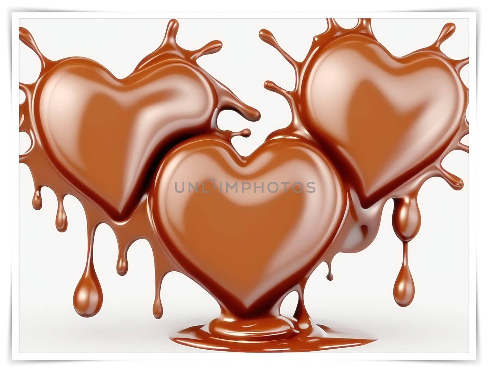 Chocolate splash with heart on a background. Chocolate heart with drops and splashes of chocolate on a background.Valentines day background with heart and chocolate splash.Vector illustration.