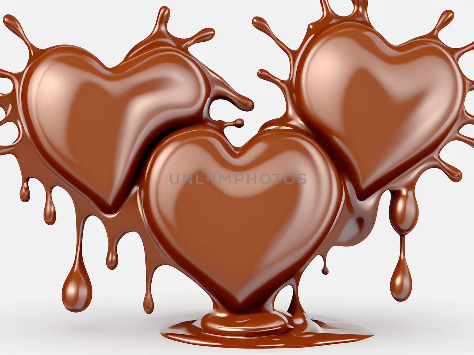 Chocolate splash with heart on a background. Chocolate heart with drops and splashes of chocolate on a background.Valentines day background with heart and chocolate splash.Vector illustration.