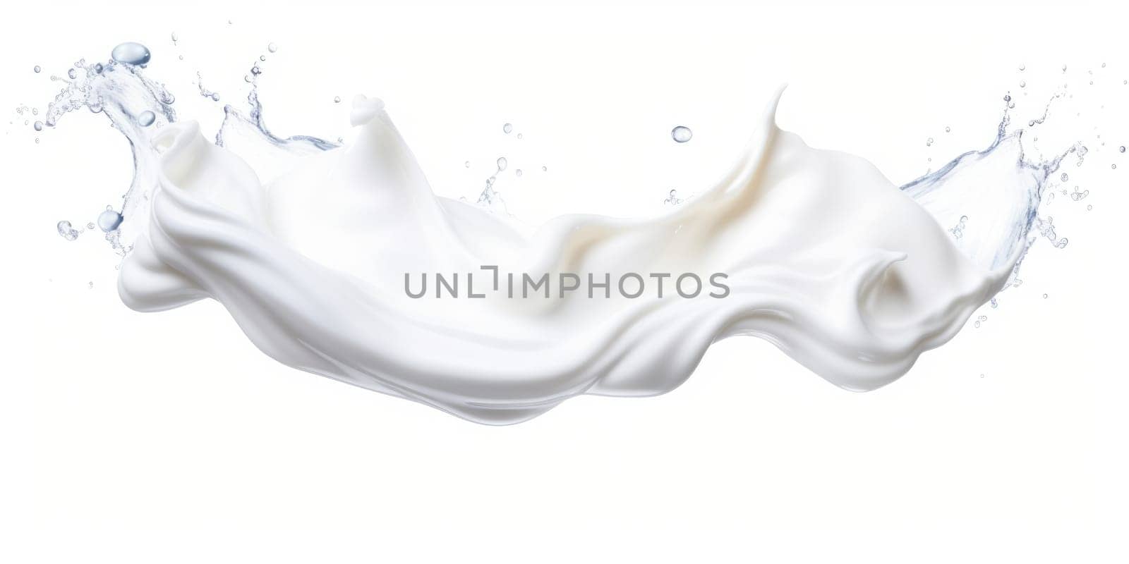 milk or white liquid splash isolated on white. AI Generated