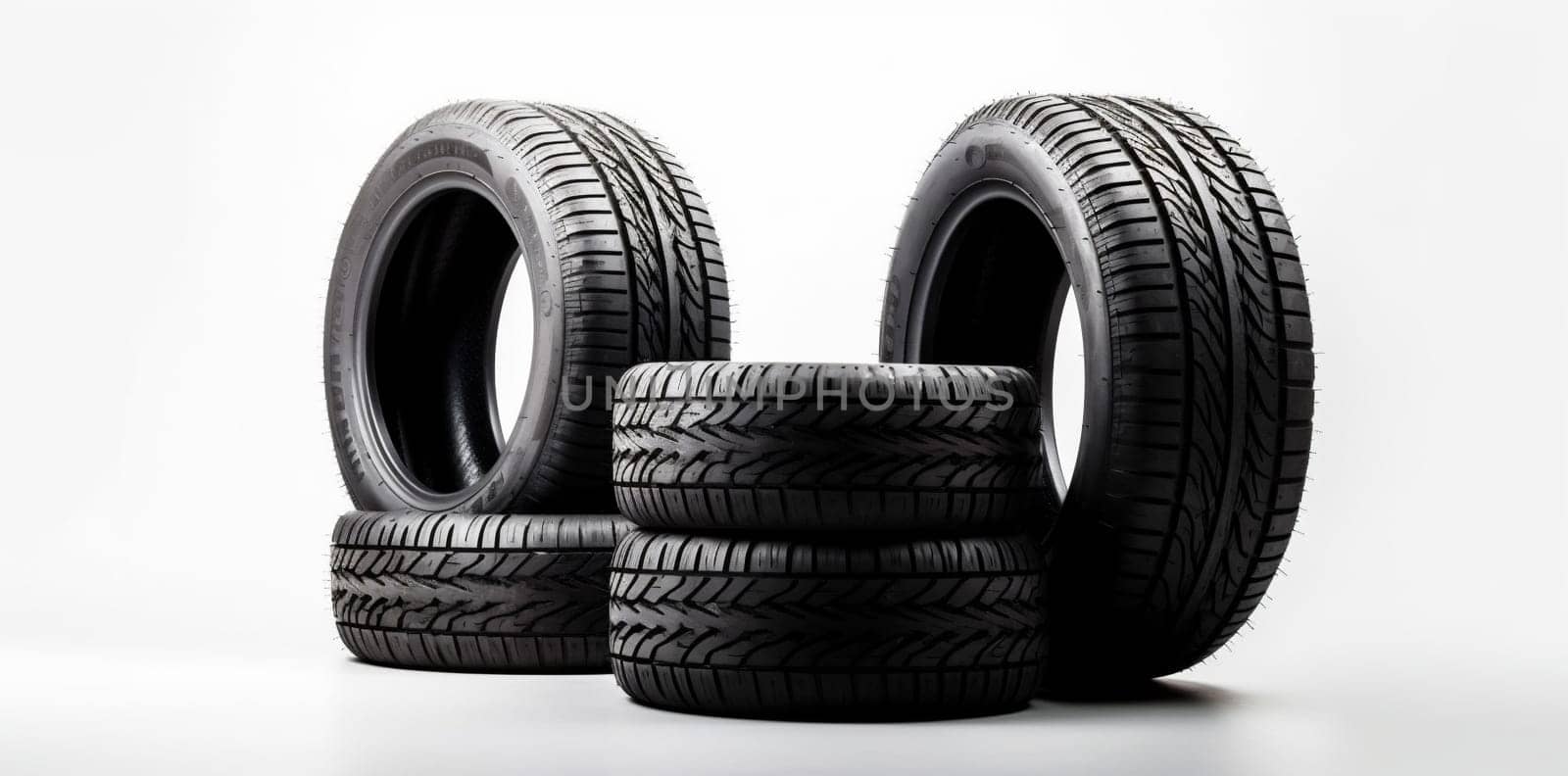 tire rubber isolated object background tyre automobile wheel clean car auto. Generative AI. by Vichizh