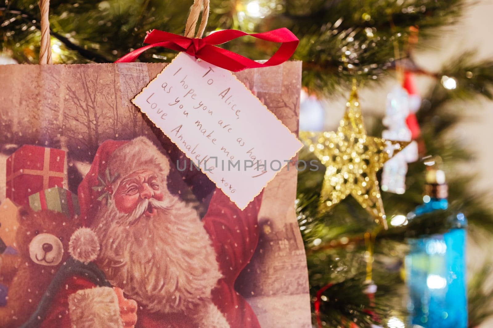 Australian Christmas decorations on a tree in the holiday period