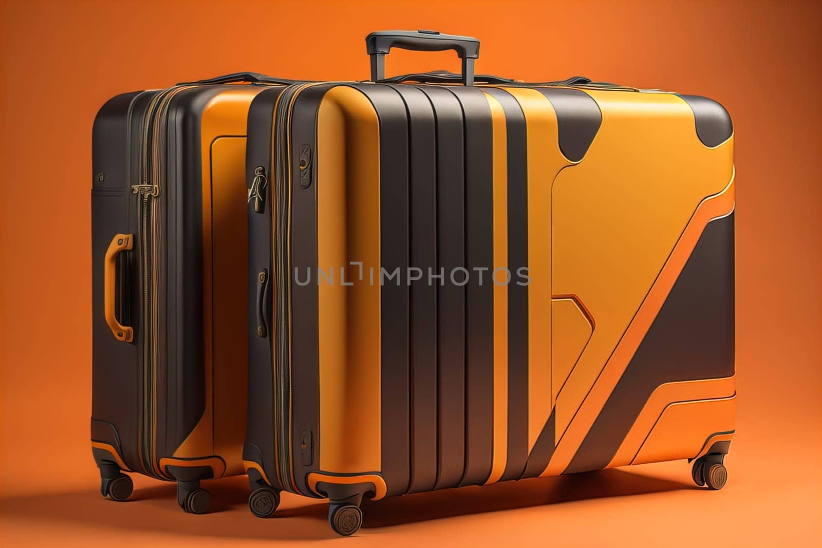 a travel suitcase isolated on a solid color background. ai generative