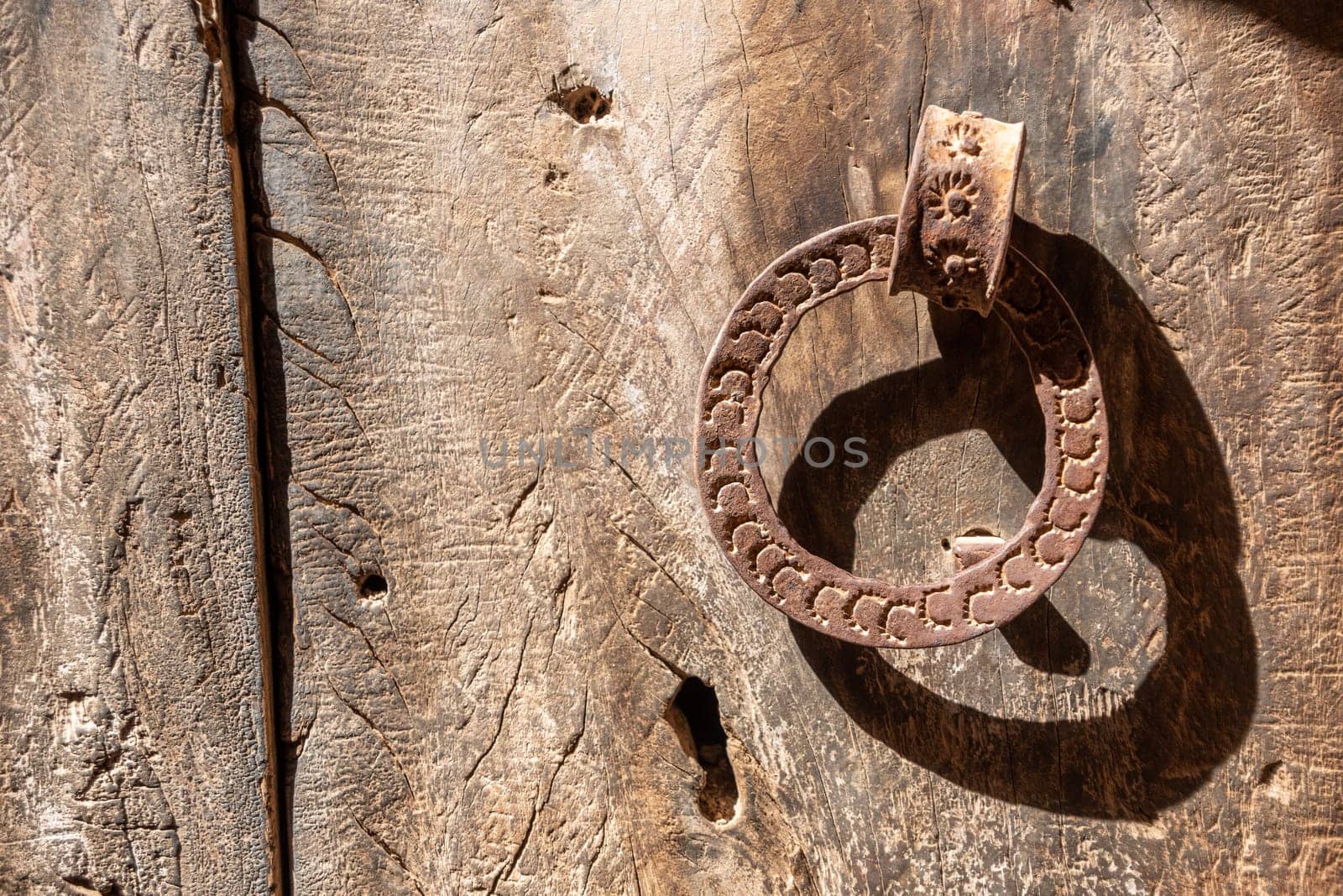 Ancient doorknocker at a house in Morocco