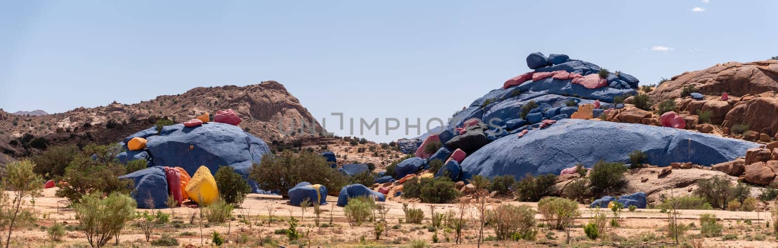 Famous painted rocks in the Tafraoute valley in Southern Morocco by imagoDens