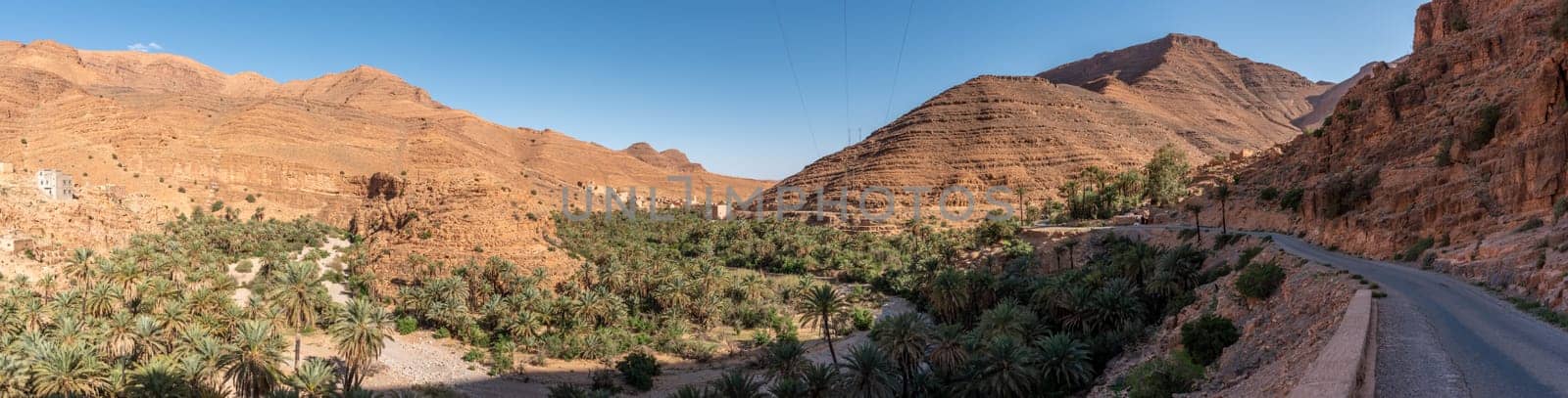 Magnificent oasis in the Ait Mansour gorge in the Anti-Atlas mountains, Morocco