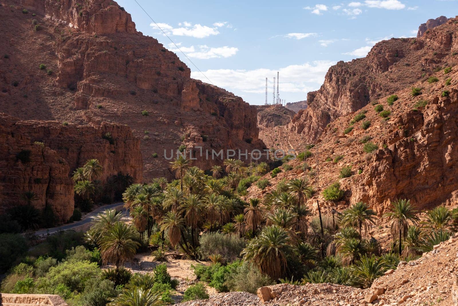 Magnificent oasis in the Ait Mansour gorge in the Anti-Atlas mountains, Morocco