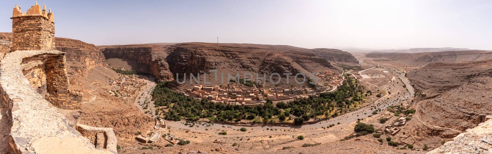 Hiking through the old Id Aissa agadir, an old granary in Amtoudi, Morocco