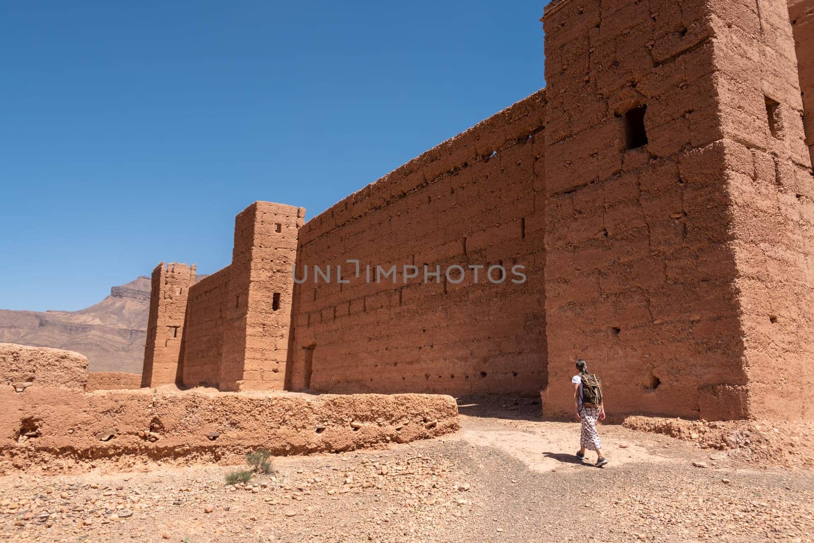 Beautiful mediaeval castle in Tamenougalt in the Draa valley in Morocco