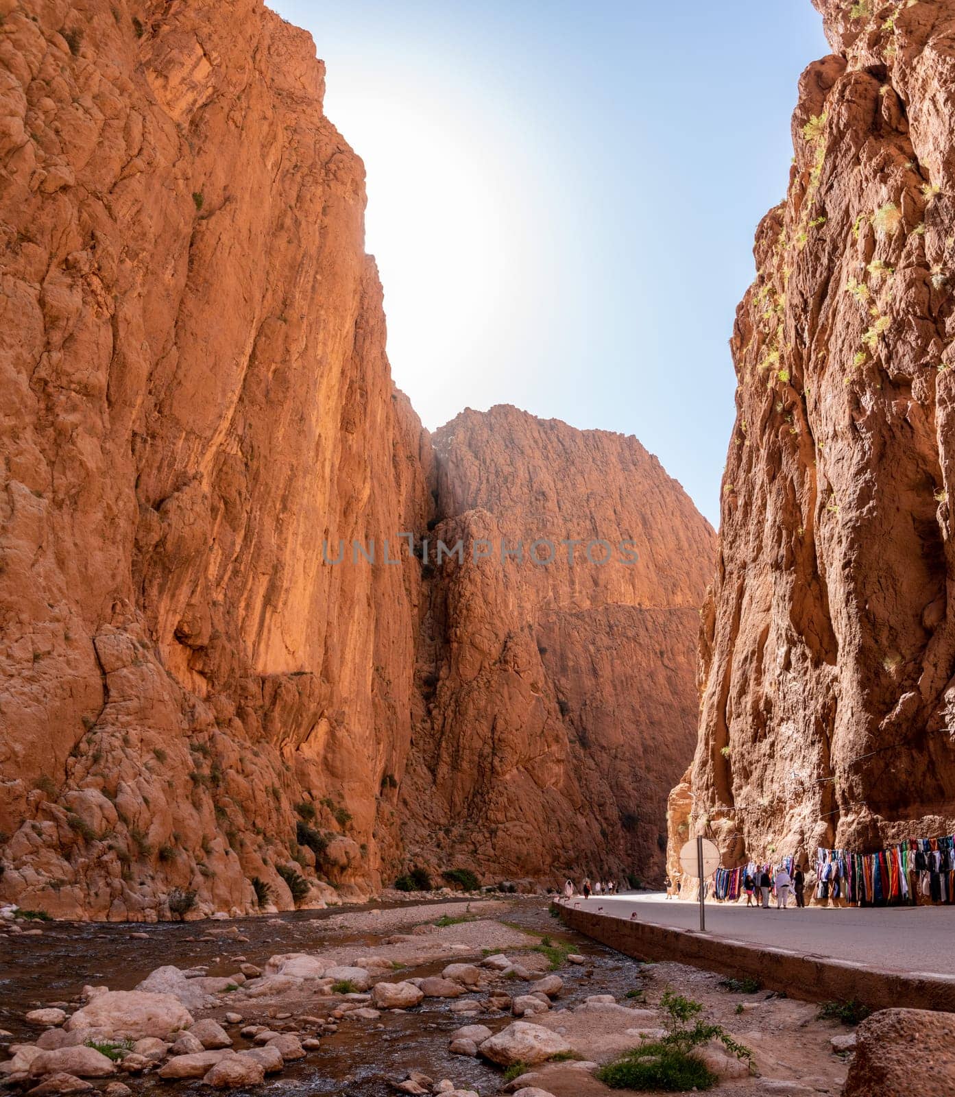 Impressive steep Todra gorge in the Atlas mountains of Morocco