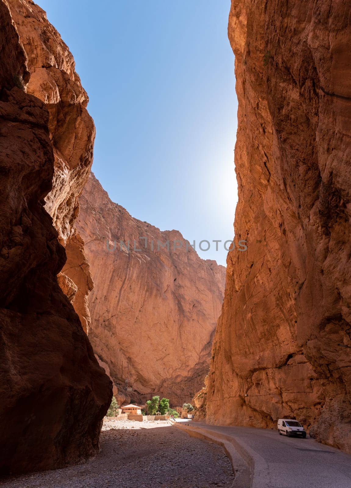 Impressive steep Todra gorge in the Atlas mountains of Morocco