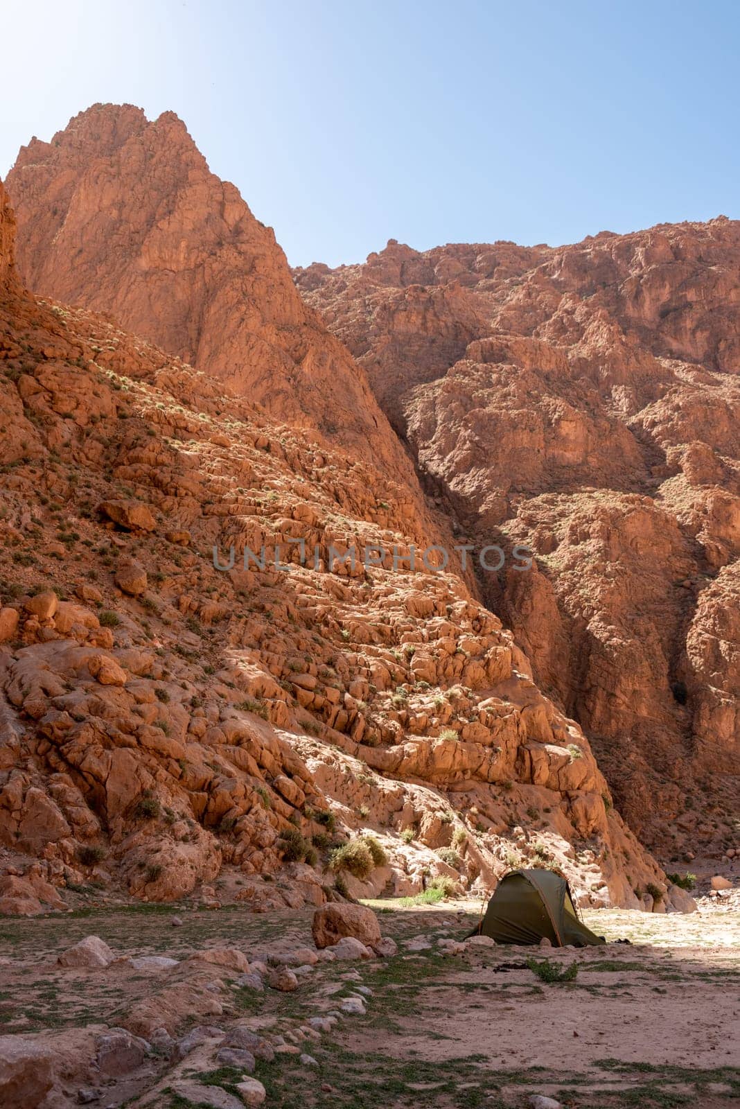 Impressive steep Todra gorge in the Atlas mountains of Morocco