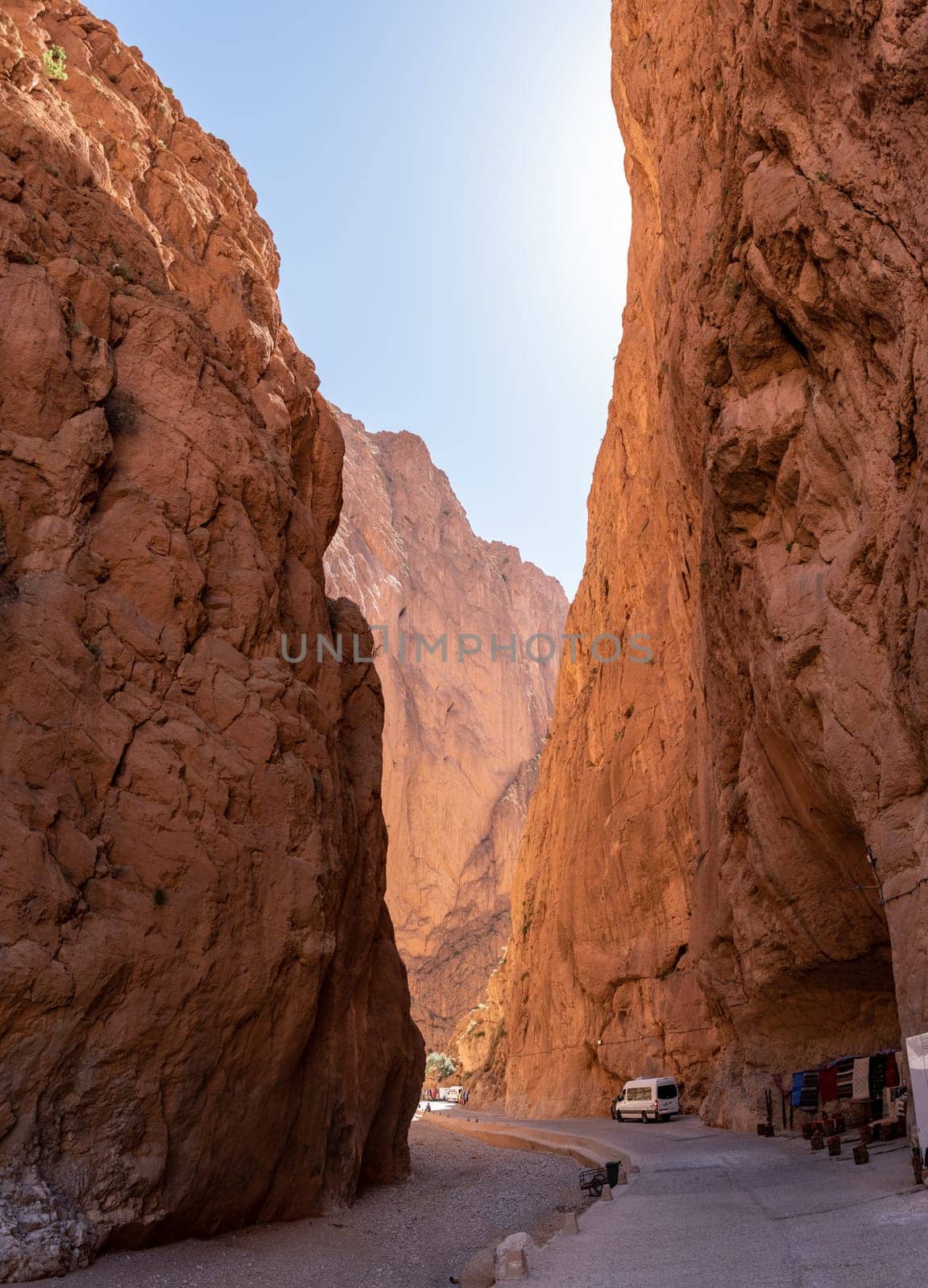 Impressive steep Todra gorge in the Atlas mountains of Morocco