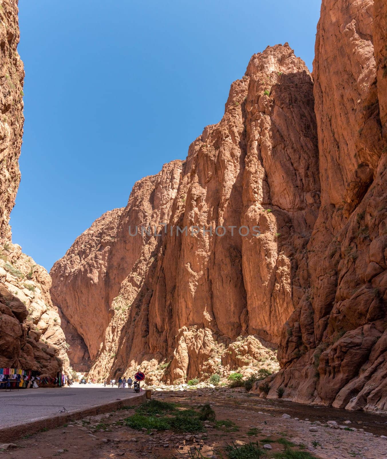 Impressive steep Todra gorge in the Atlas mountains of Morocco