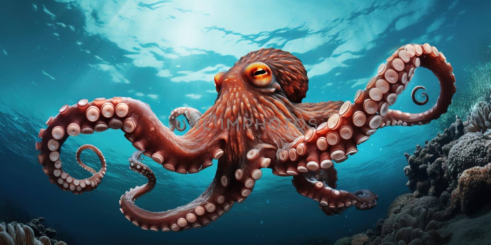 Huge octopus underwater at the sea, nature and wildlife concept by Kadula