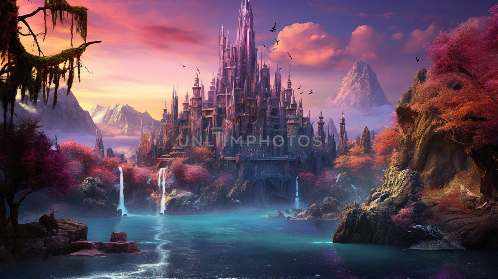 Narnia world with abstract and beautiful nature and objects with colorful effects, abstraction nature and wildlife