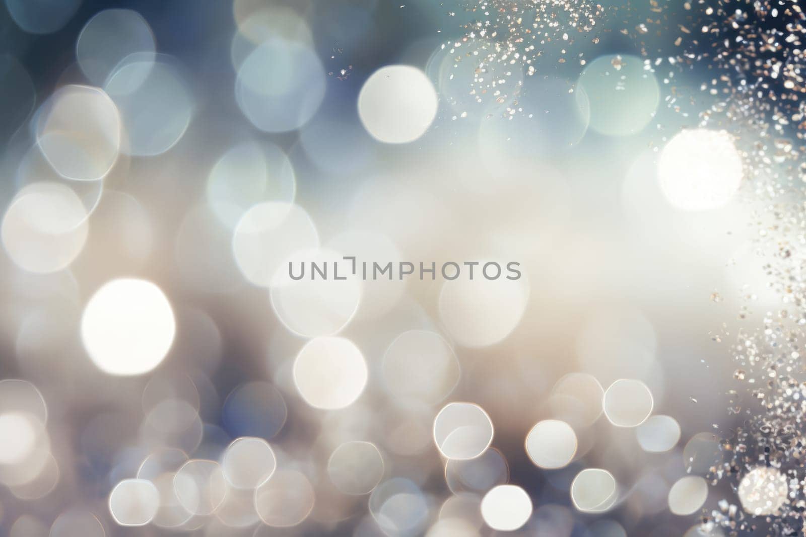 silver and gold bokeh abstract background. AI Generated