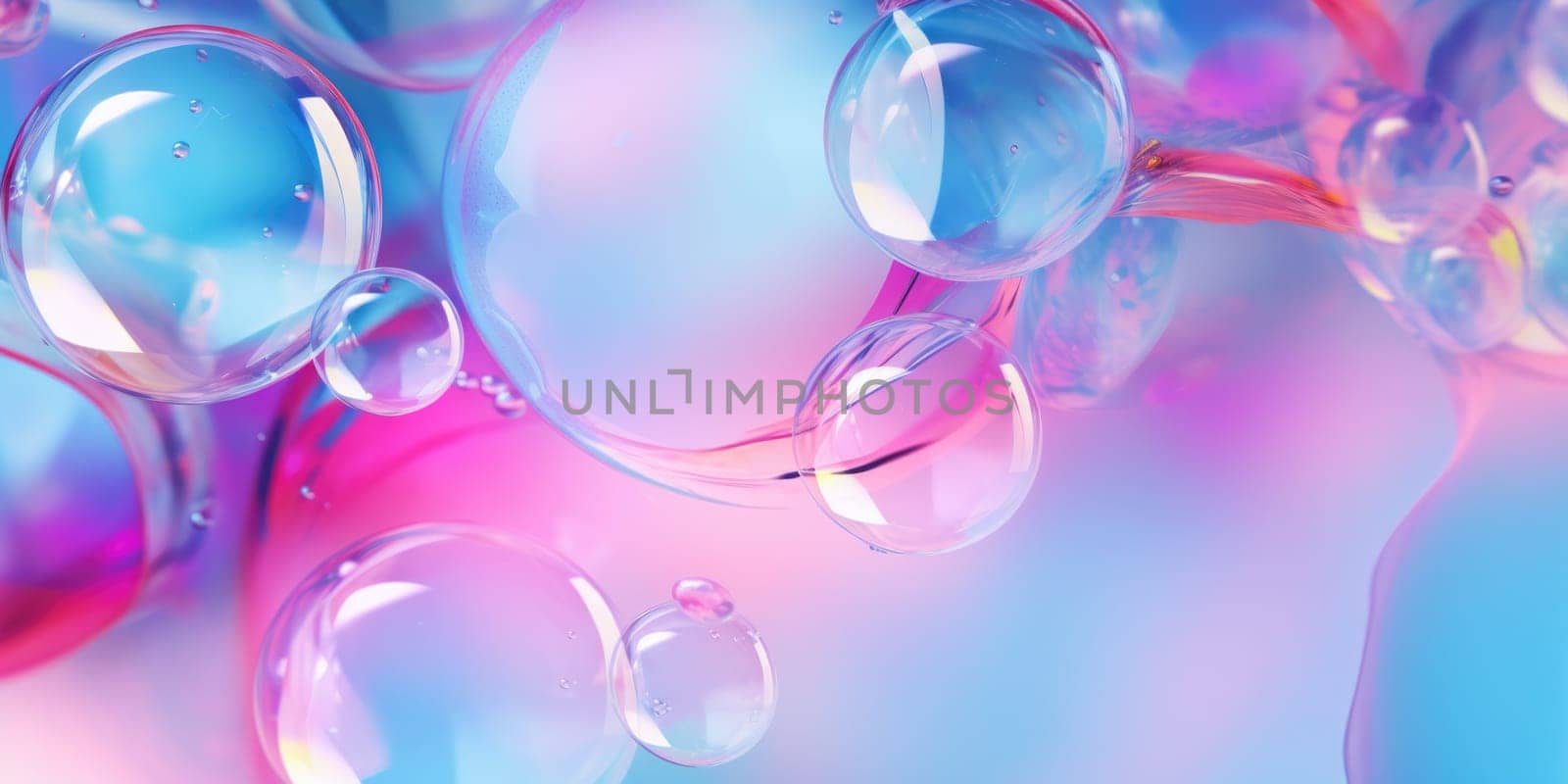 Floating colorful soap bubbles background, abstract design. AI Generated
