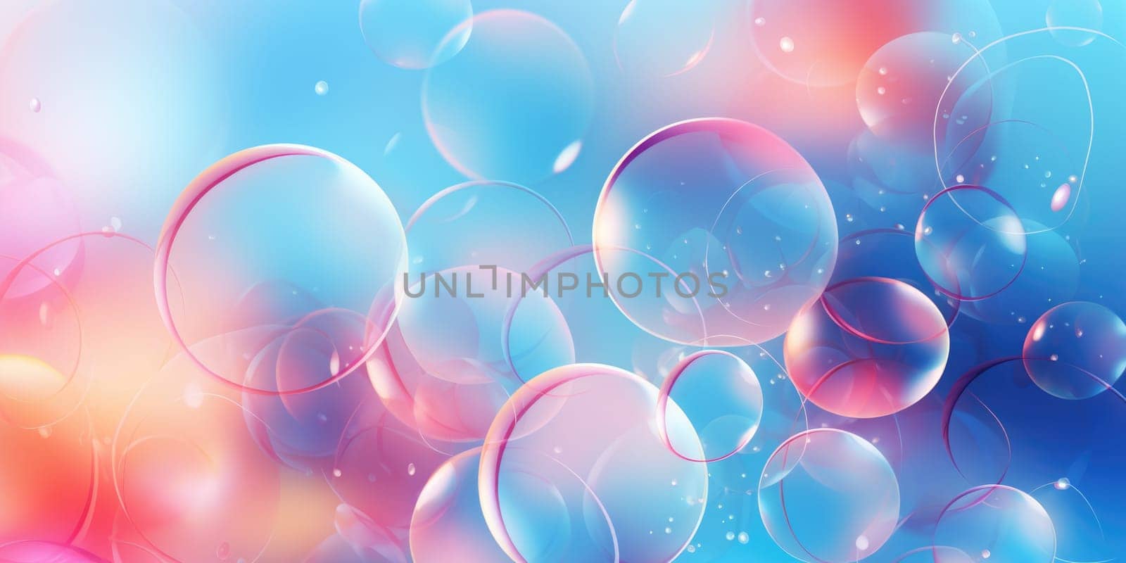 Floating colorful soap bubbles background, abstract design. AI Generated