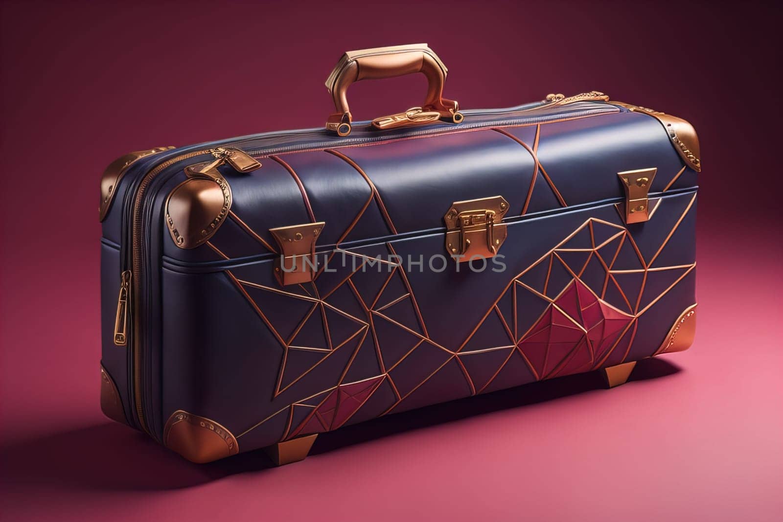 a travel suitcase isolated on a solid color background. ai generative
